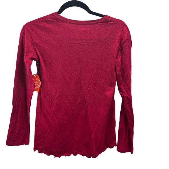 WONDER NATION GIRLS SHIRT SIZE L (10-12) COLOR RED LONG SLEEVE - Picture 2 of 12